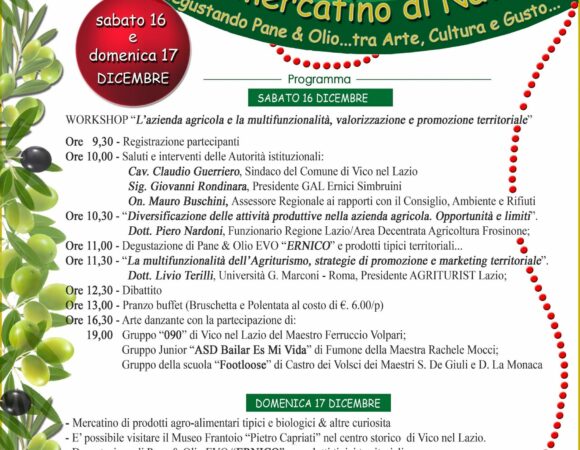 GRAN FESTA DELL’OLIO NUOVO & MERCATINI NATALE – Vico nel Lazio