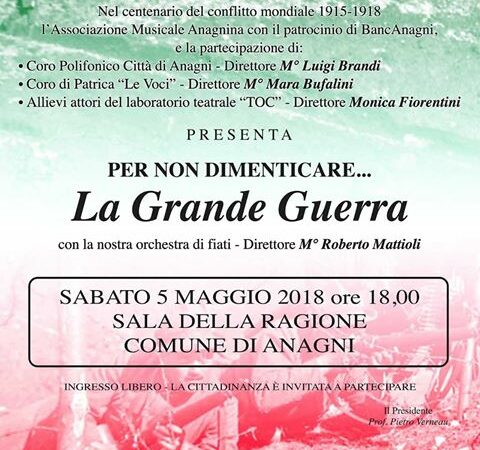 Per non dimenticare La Grande Guerra – Anagni