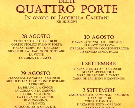 PALIO DELLE QUATTRO PORTE – Vallecorsa (Fr)